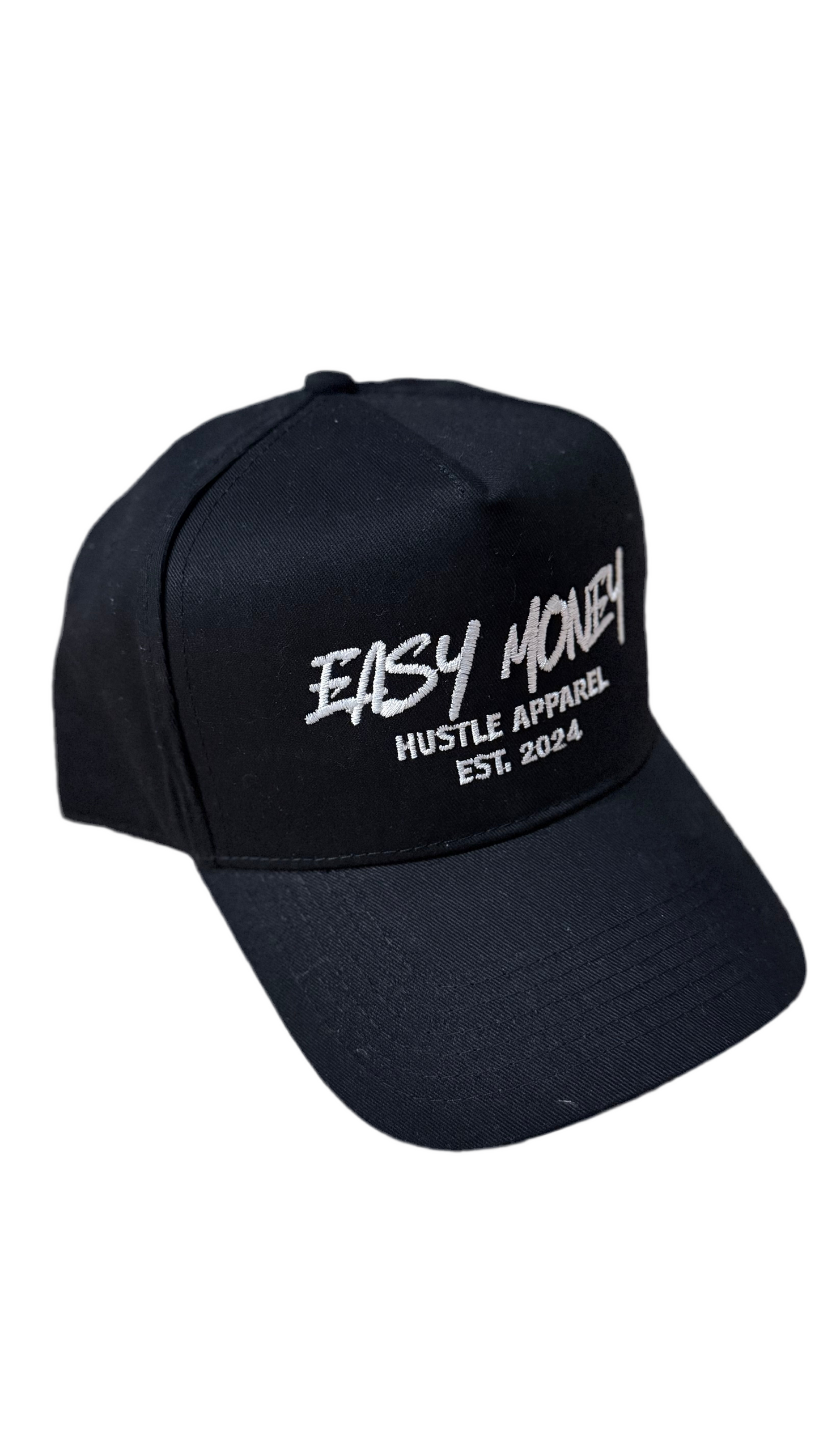 Easy Money Signature Hustle Cap – Black/White Embroidery