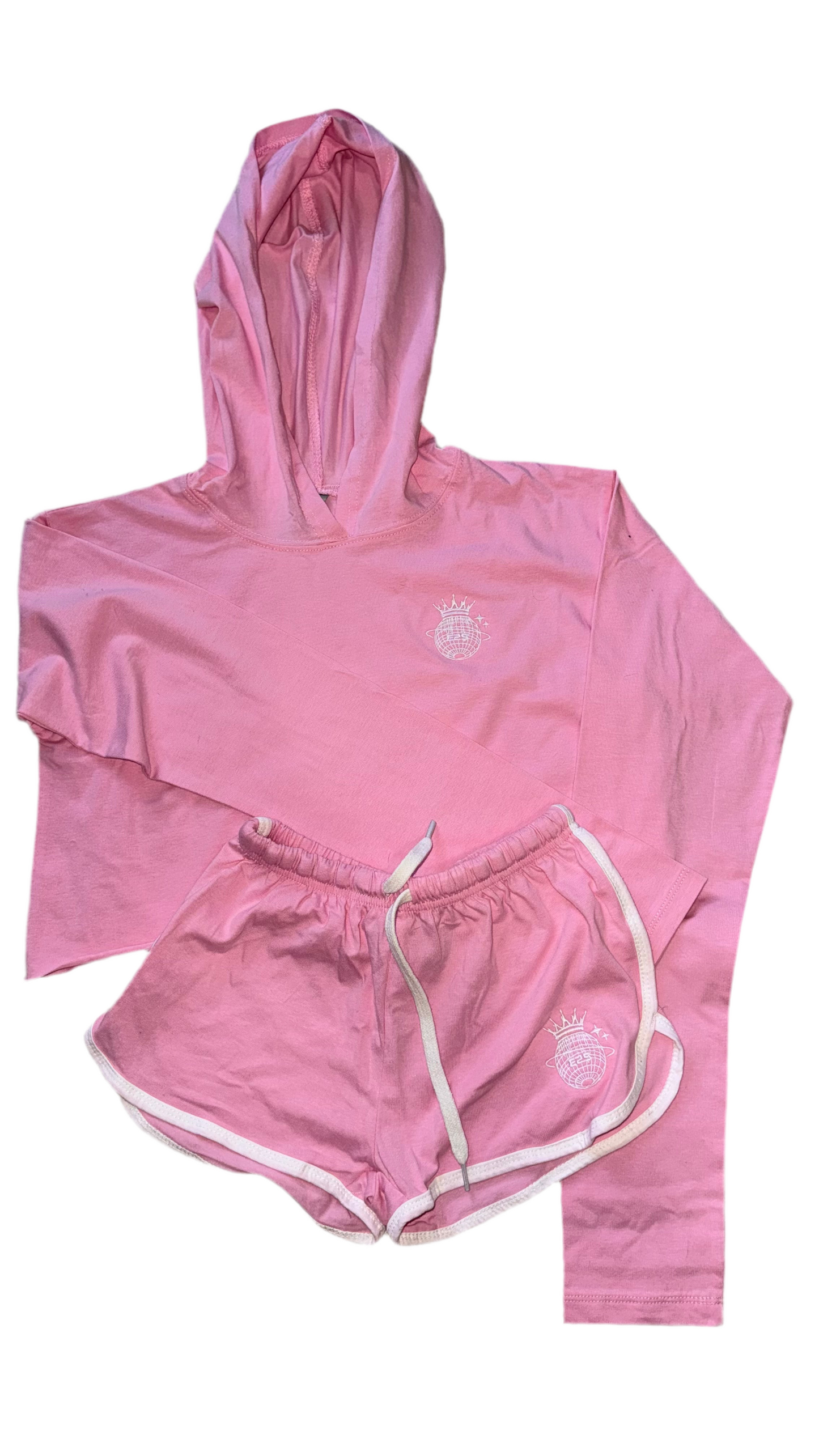 Crowned Globe Candy Pink/Black Lounge Set