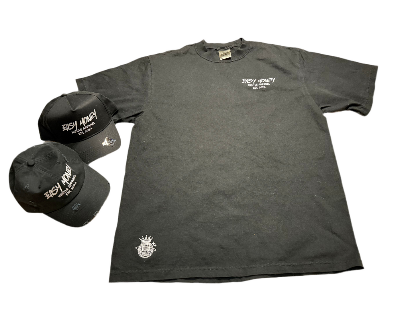 “Easy Money Classic Black Tee - Hustle Emblem Edition”
