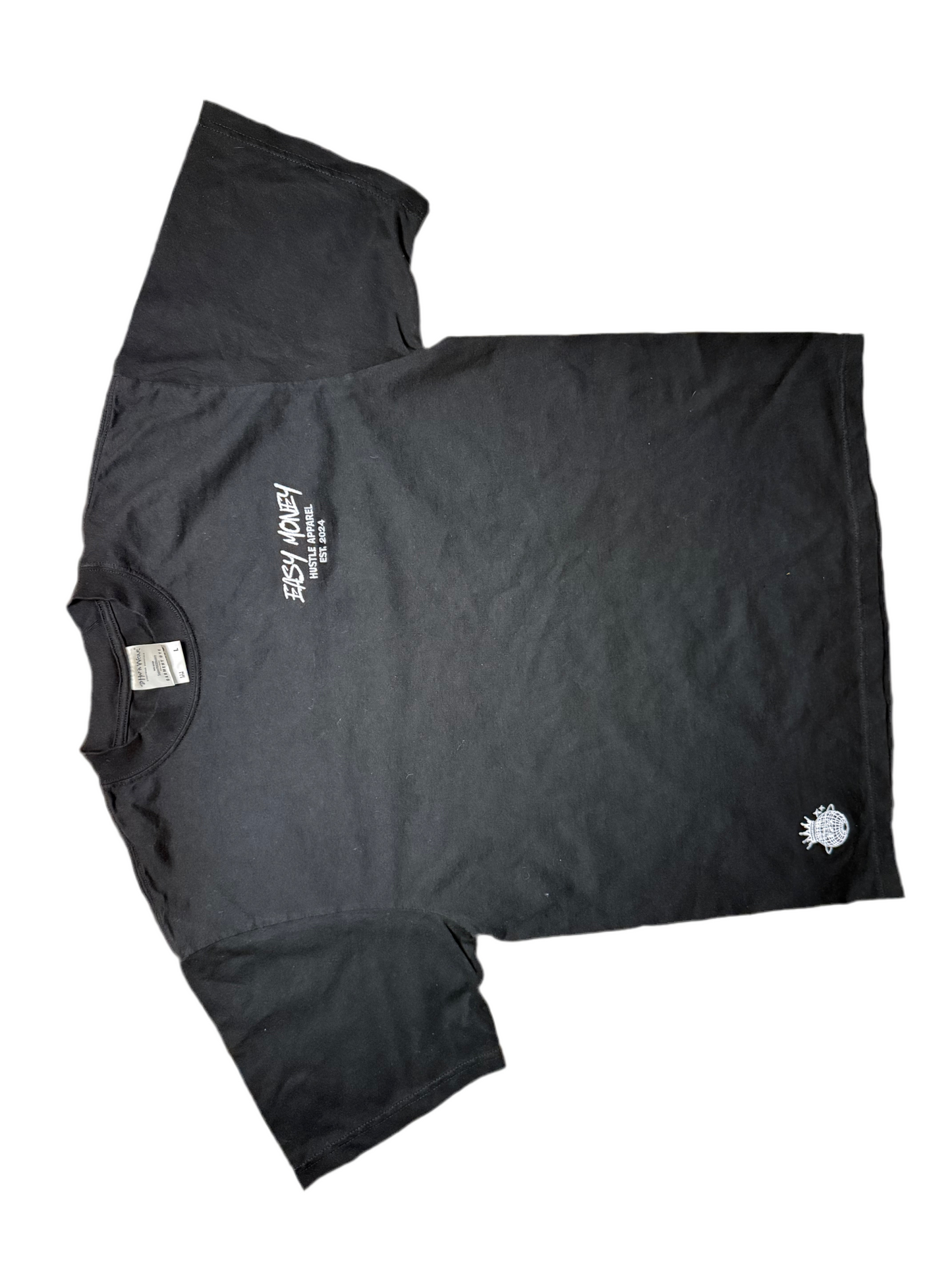 “Easy Money Classic Black Tee - Hustle Emblem Edition”