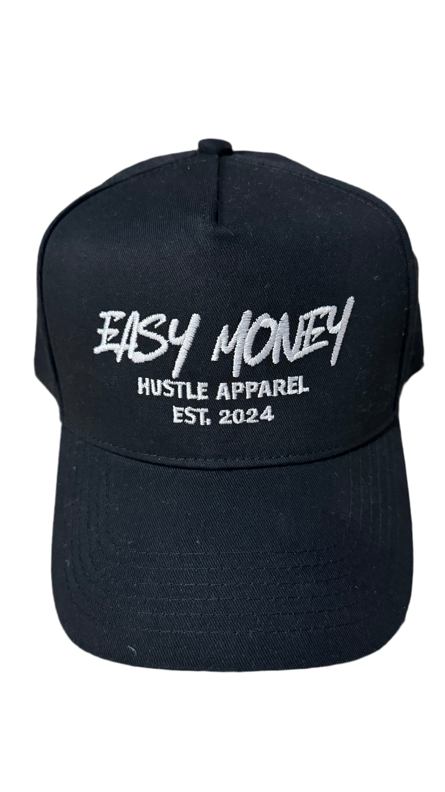Easy Money Signature Hustle Cap – Black/White Embroidery
