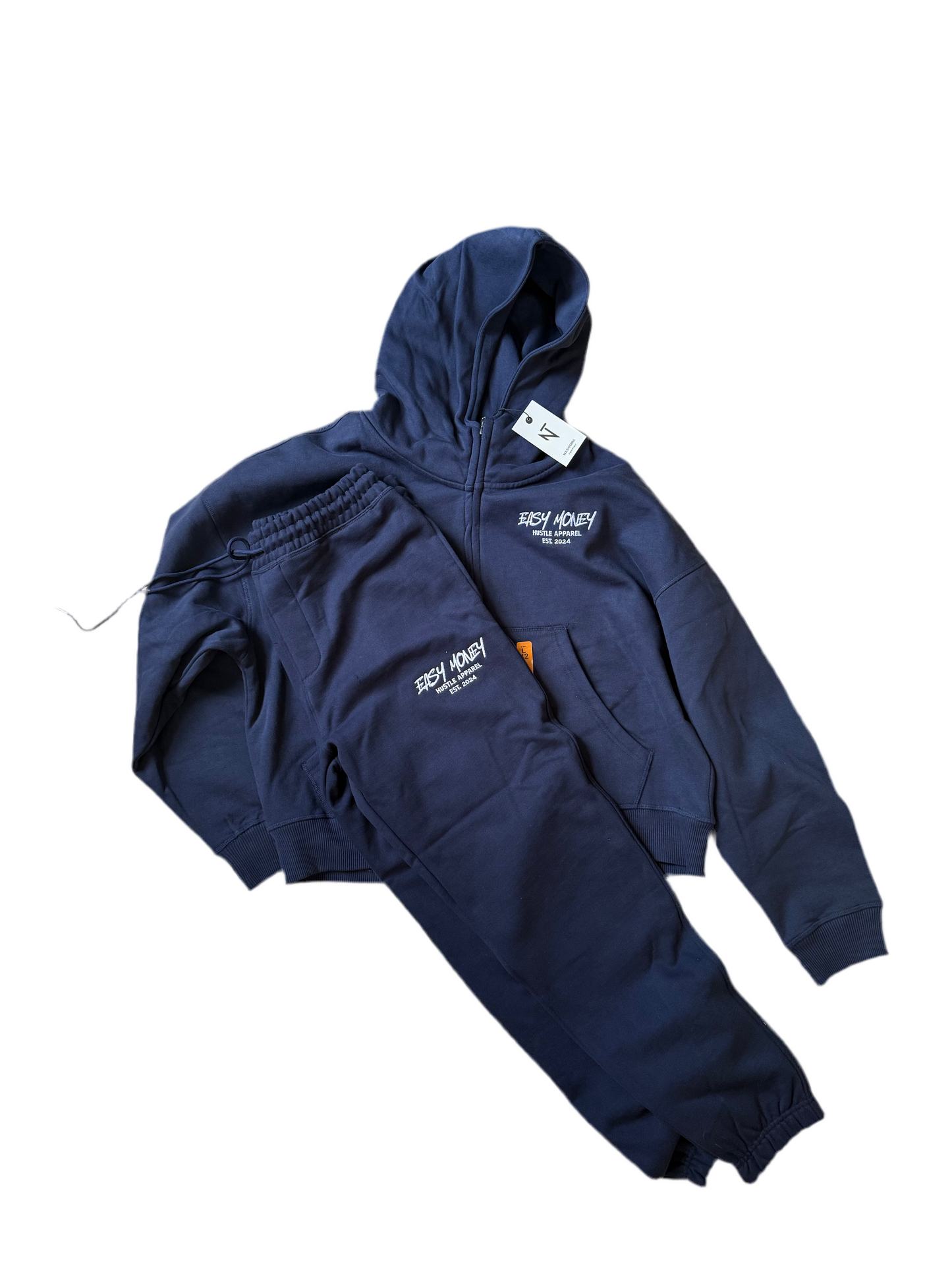 Navy Blue “Easy Money Hustle” Tracksuit Set