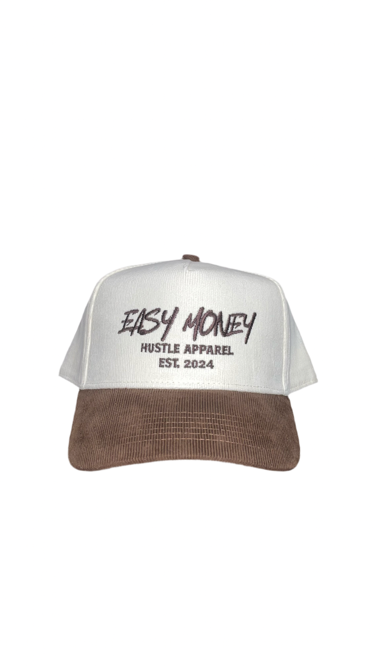 “Easy Money Corduroy Snapback – Hustle Apparel Est. 2024”